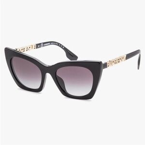 NWT Burberry Black and Gold Cat-Eye Sunglasses